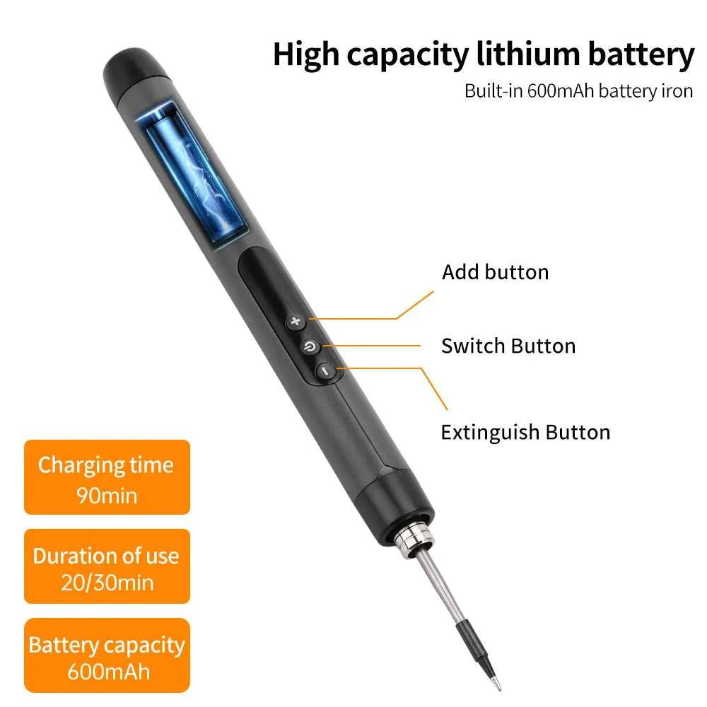 USB Soldering Iron Mini Small Soldering Iron Set Portable Household Type-C Interface 600mAh Battery Adjustable Temperature Éditions Traditions & Modernité Inc. 185981677;20260611;17811938286FTV2