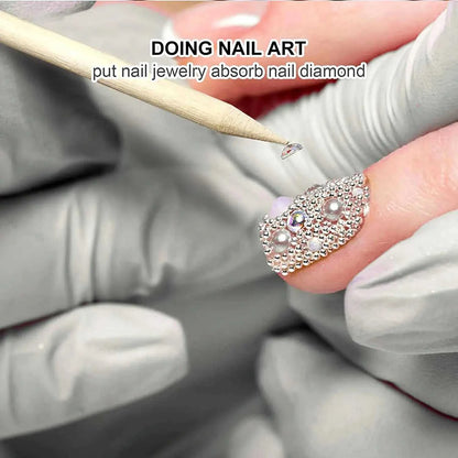 100/50pcs Nail Art Pusher Orange Wood Sticks Cuticle Pusher Remover Rhinestones Dotting Removal Manicure Pedicure Care Tools