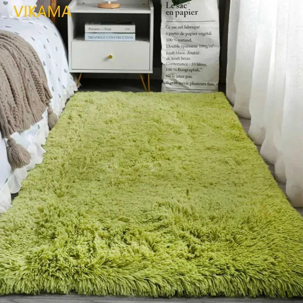 VIKAMA Simple Silk Wool Plush Carpet Bedroom Living Room Bed Blanket Solid Color High-Grade Soft Blanket Room Coffee Table Mat Éditions Traditions & Modernité Inc. 186643081;20260626;1782518268vdaCn