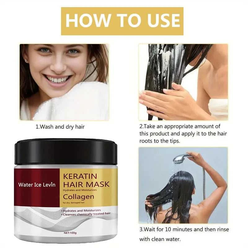 Collagen Keratin Hair Mask Dual Oil Control Moisturizer Conditioner Soft Smooth Frizz Damaged Repair Revitalize Hair Care Éditions Traditions & Modernité Inc. 185981058;20260611;1781193764Ovx7e