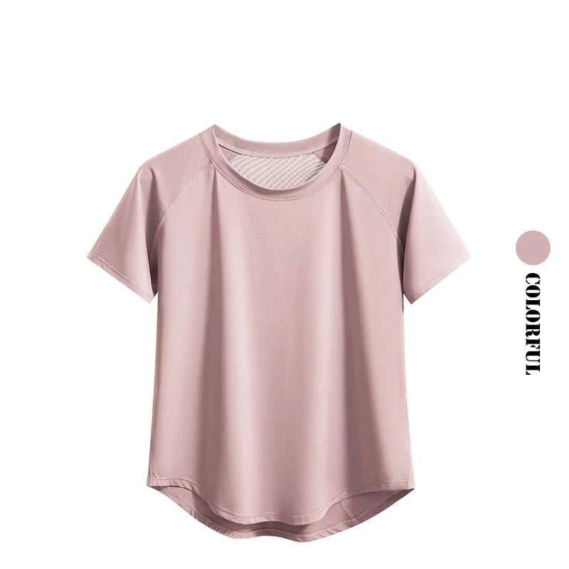 DRUR Yoga Tops Sportswear Woman Gym Shirts Breathable Quick Dry Short Sleeve Workout T Shirt Jogger Running T Shirt Yogawear New Éditions Traditions & Modernité Inc. 186642898;20260626;1782518066h8DUI