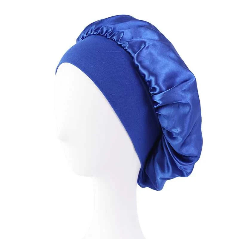 Women's Satin Solid Bonnets Wide-brimmed Night Sleeping Bathing Hat Unisex Head Wrap Elastic Band Cap Hair Care Bonnet Éditions Traditions & Modernité Inc. 185982499;20260611;1781193899An1Ce
