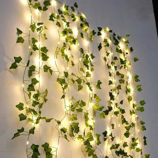 Flower Green Leaf String Lights Artificial Vine Fairy Lights Battery Powered Christmas Tree Garland Light for Weeding Home Decor Éditions Traditions & Modernité Inc. 186608792;20260626;178248998201ZML