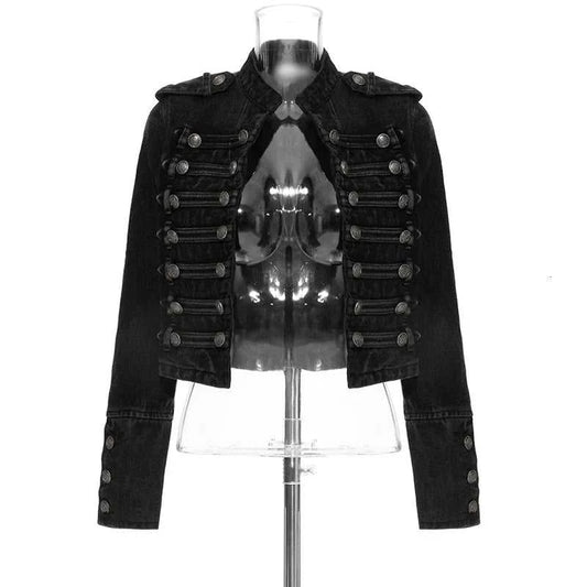 Streetwear Casual Loose Button Split Short Denim Jacket Women Fashion Spring Autumn 2026 Stand Collar Long Sleeve Jean Jacket Éditions Traditions & Modernité Inc. 186643038;20260626;1782518205Ft40D