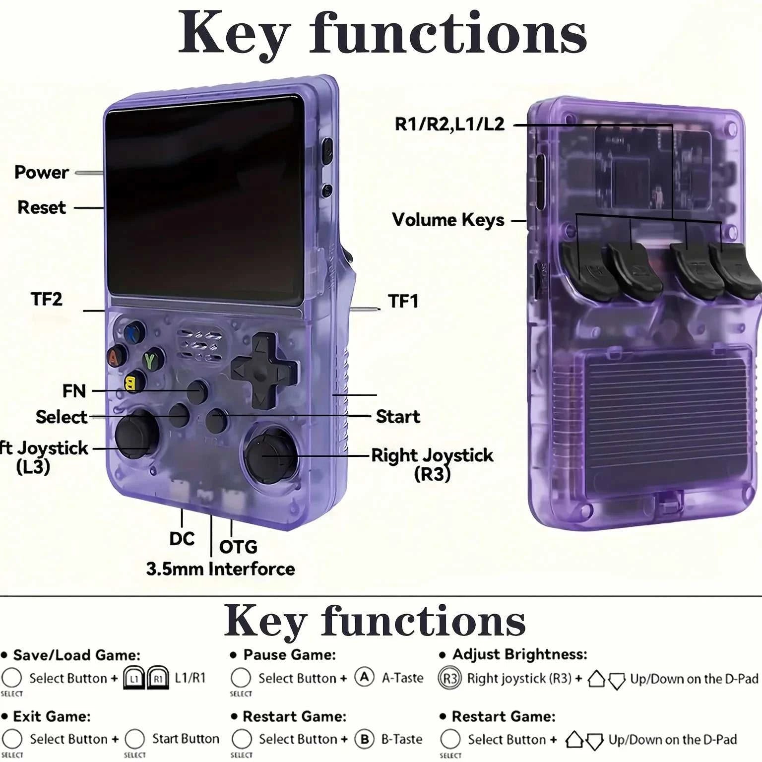 Retro Handheld Game Console with 20000 Preloaded Games Éditions Traditions & Modernité Inc. 14:100016652#Lake Blue 64G
