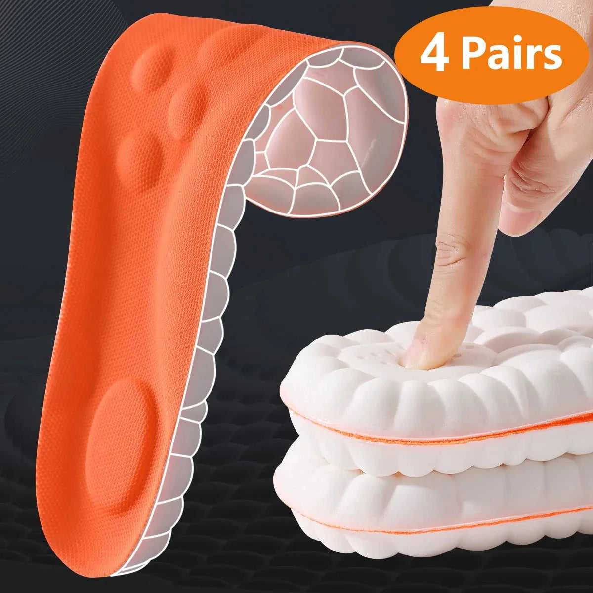 1/2/4pairs Latex Sport Insoles Soft High Elasticity Shoe Pads Orthotic Breathable Shock Absorption Cushion Arch Support Insole Éditions Traditions & Modernité Inc. 185981381;20260611;1781193823F9J4Z