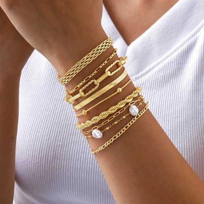 Waterproof Stainless Steel Chain Bracelets For Women , Gold Plated Fashion Stackable Link Bracelet Gifts Éditions Traditions & Modernité Inc. 186728019;20260628;1782690788FoP8H