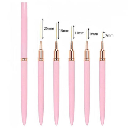 Nail Brush Pen 5pcs/set Nail Art Liner Brushes Set Elongated Striping Drawing Professional