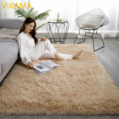 VIKAMA Simple Silk Wool Plush Carpet Bedroom Living Room Bed Blanket Solid Color High-Grade Soft Blanket Room Coffee Table Mat Éditions Traditions & Modernité Inc. 186643081;20260626;1782518268vdaCn