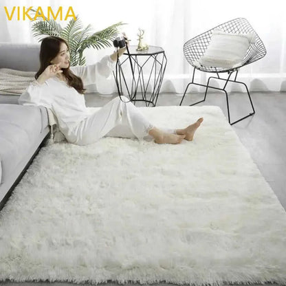 VIKAMA Simple Silk Wool Plush Carpet Bedroom Living Room Bed Blanket Solid Color High-Grade Soft Blanket Room Coffee Table Mat Éditions Traditions & Modernité Inc. 186643081;20260626;1782518268vdaCn