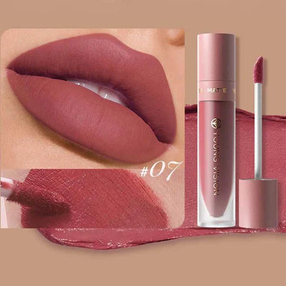 DUNUF 8-color matte velvet smooth easy-to-apply square tube lip gloss waterproof three-dimensional plumping lipstick
