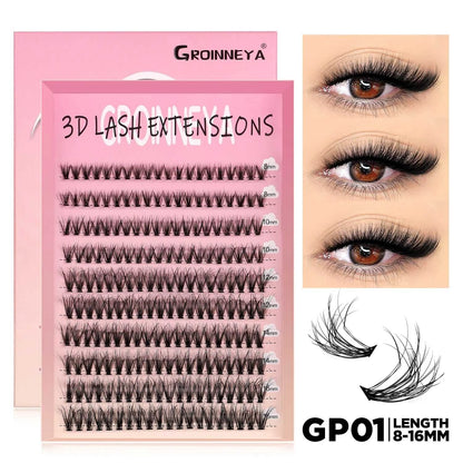 GROINNEYA Lashes Cluster DIY Lash Extension Mixed Tray Clusters Eyelashes Fluffy Volume Individual Lashes Cat Eye Lash Extension Éditions Traditions & Modernité Inc. 186225755;20260617;1781706031DJs8g