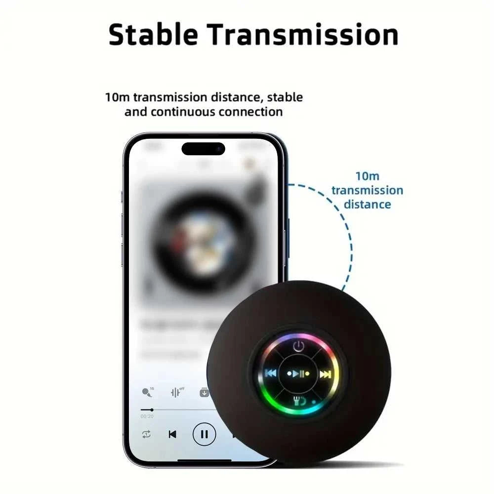 Portable Wireless Bluetooth Speaker LED Light IPX4 Waterproof Loudspeaker Outdoor Bathroom Large Suction Cup Stereo Sound Box Éditions Traditions & Modernité Inc. 186608791;20260626;1782489962cdniQ
