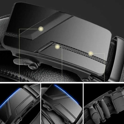 Automatic Buckle Leather Belt [[product_type]] Éditions Traditions & Modernité Inc. 14:29#Black;200000858:201447589
