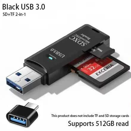 2-in-1 Multi Functional USB 3.0 Card ReaderMiniSD TFMemoryCardReaderUSBFlashDrive CardreaderAdapter For PCLaptops Accessories Éditions Traditions & Modernité Inc. 185980795;20260611;1781193688p9dYG