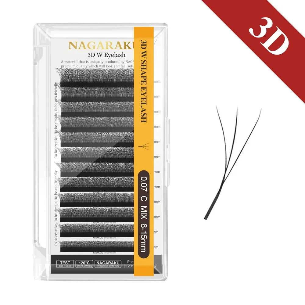 NAGARAKU Automatic Flowering W Shape Bloom 3D 4D 5D 6D 7D 8D Premade Fans Speed Eyelash Extensions Natural Soft Light Full Dense