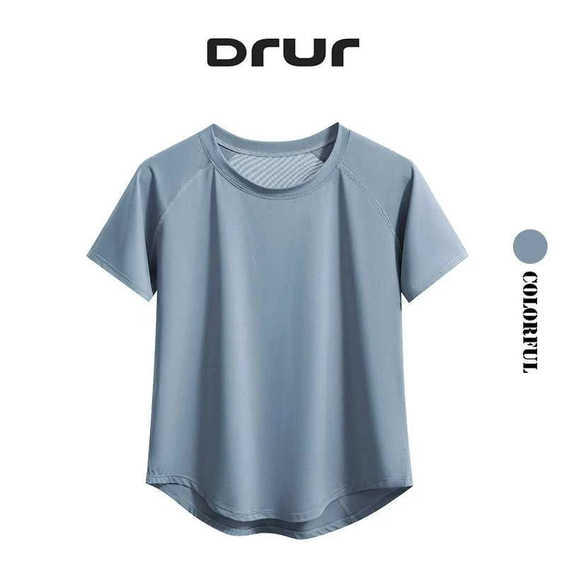 DRUR Yoga Tops Sportswear Woman Gym Shirts Breathable Quick Dry Short Sleeve Workout T Shirt Jogger Running T Shirt Yogawear New Éditions Traditions & Modernité Inc. 186642898;20260626;1782518066h8DUI