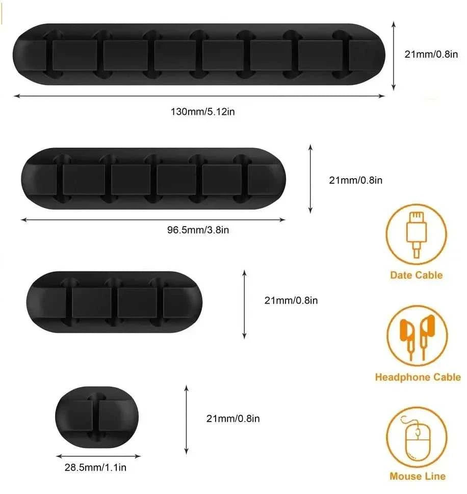 VIKEFON Cable Cord Wire Organizer Silicone USB Cable Winder Management Clips Self Adhesive for Mouse Keyboard Headset For iPhone Éditions Traditions & Modernité Inc. 185982368;20260611;1781193878w01FU