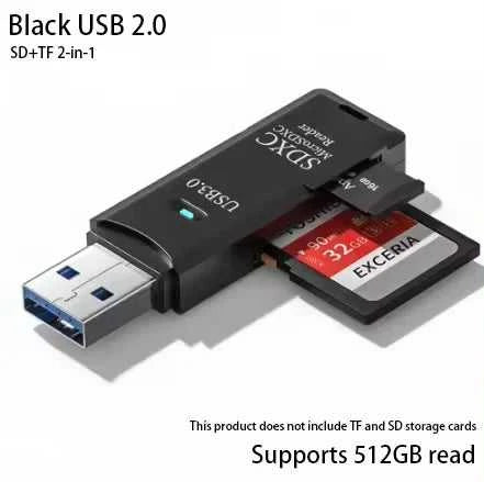 2-in-1 Multi Functional USB 3.0 Card ReaderMiniSD TFMemoryCardReaderUSBFlashDrive CardreaderAdapter For PCLaptops Accessories Éditions Traditions & Modernité Inc. 185980795;20260611;1781193688p9dYG