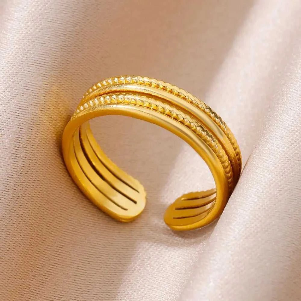316L Stainless Steel Rings for Women Gold Color Never Fade Luxury Classic rings wedding couple rings Jewelry Free Shipping Éditions Traditions & Modernité Inc. 186727648;20260628;17826904053M55t