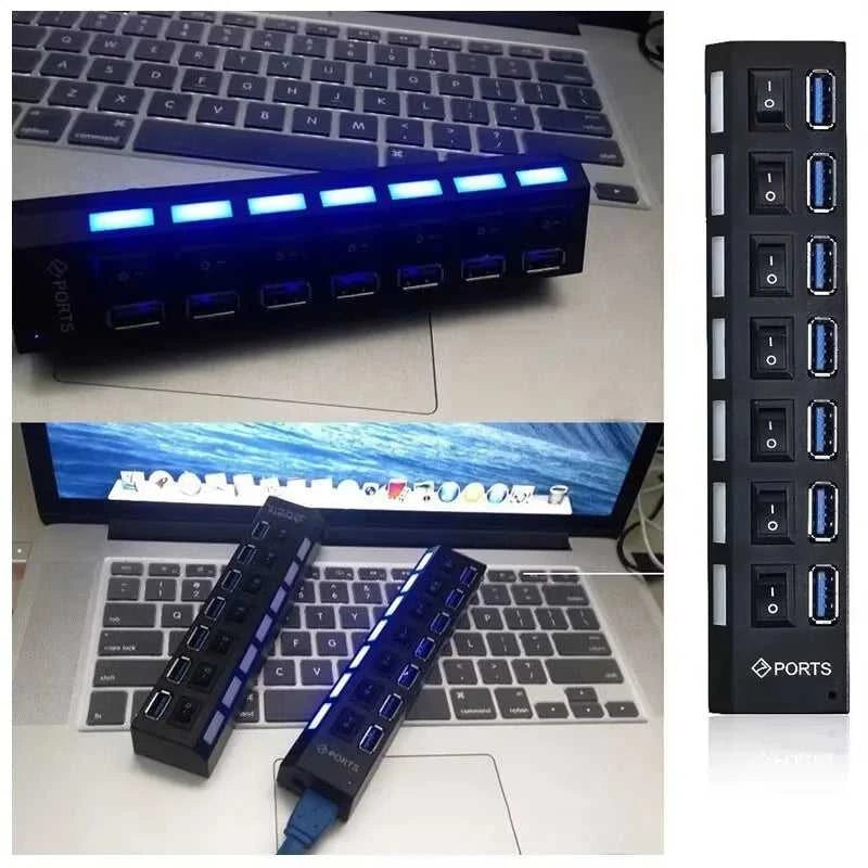 Switch Extension Hub 7-port USB2.0 Hub Computer USB Extension Hub One Drag Seven USB2.0 Splitter PC Laptop Desktop Éditions Traditions & Modernité Inc. 186225152;20260617;1781705670Rm2Ed