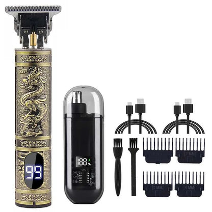 T9 Vintage Men's Electric Hair Clipper Beard Trimmer/Rechargeable Hair Cutting Machine With Nose Hair Trimmer Kit Boyfriend Gift Éditions Traditions & Modernité Inc. 186728141;20260629;1782691575zZ2px