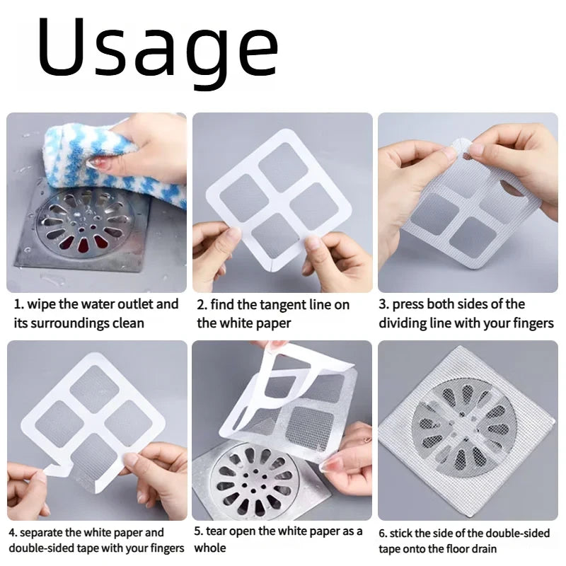Floor Drain Sticker, Insect-proof Self-adhesive Bathroom Hair Filter Net, Sewer Filter, Kitchen Anti-blocking Mesh Net Éditions Traditions & Modernité Inc. 185982746;20260611;1781193953hr6eo