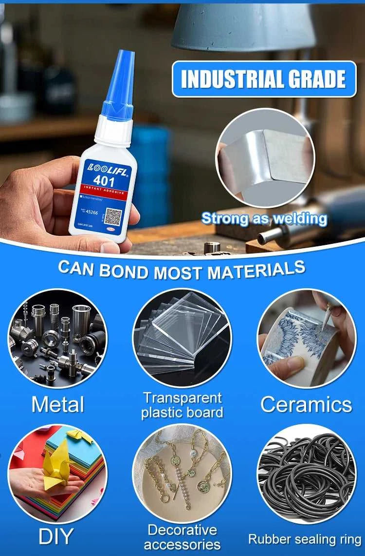 Brand-new upgraded 401 super cyanoacrylate glue, instant drying in 5 seconds, waterproof, stable and versatile bonding tool. Éditions Traditions & Modernité Inc. 14:202567811#lao-401-20ml-10pc