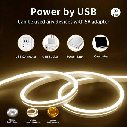 LED Strip Neon Light USB DC 5V Dimmable Touch Sensor Switch Flexible Silicone Neon Sign Tape Waterproof For Outdoor Room Decor Éditions Traditions & Modernité Inc. 185982762;20260611;17811939621tekW