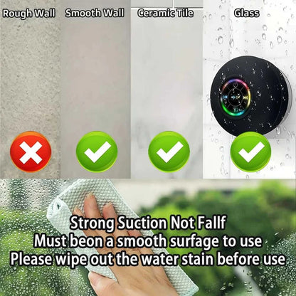 Portable Wireless Bluetooth Speaker LED Light IPX4 Waterproof Loudspeaker Outdoor Bathroom Large Suction Cup Stereo Sound Box Éditions Traditions & Modernité Inc. 186608791;20260626;1782489962cdniQ