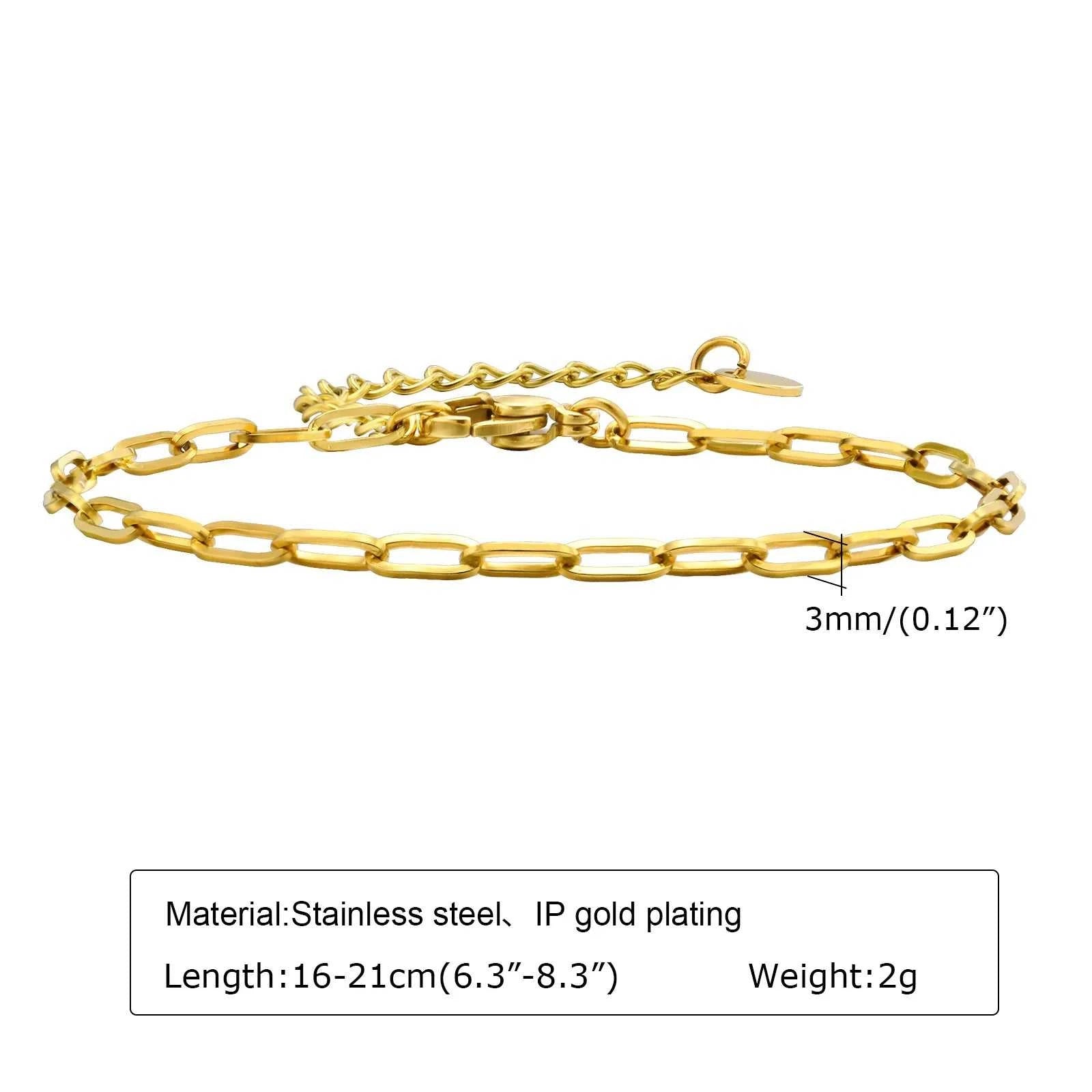 Waterproof Stainless Steel Chain Bracelets For Women , Gold Plated Fashion Stackable Link Bracelet Gifts Éditions Traditions & Modernité Inc. 186728019;20260628;1782690788FoP8H
