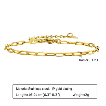 Waterproof Stainless Steel Chain Bracelets For Women , Gold Plated Fashion Stackable Link Bracelet Gifts Éditions Traditions & Modernité Inc. 186728019;20260628;1782690788FoP8H
