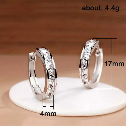 Huitan Classic Design Women Hoop Earrings Full with Princess Square CZ Simple and Elegant Female Accessories Versatile Jewelry Éditions Traditions & Modernité Inc. 186728028;20260628;1782690798ErevY