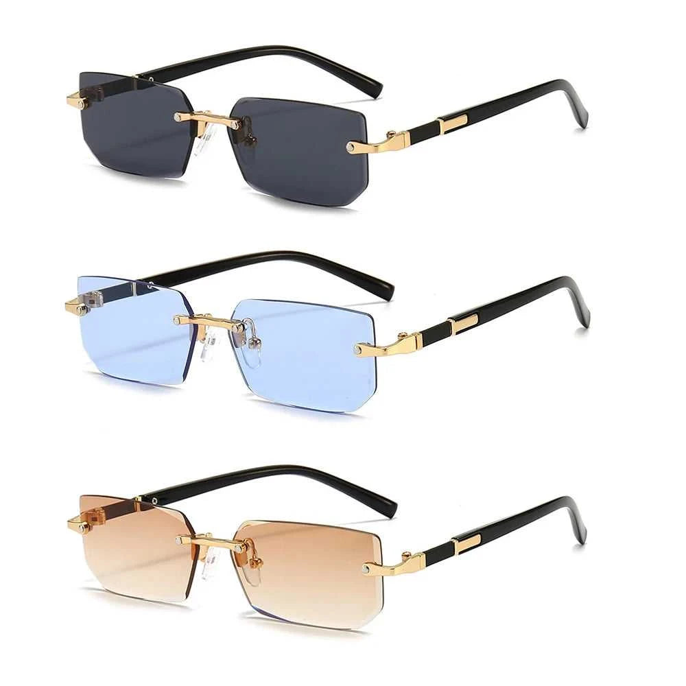 Rectangle Rimless Sunglasses for Men and Women Summer Style Éditions Traditions & Modernité Inc. 71:193;73:496