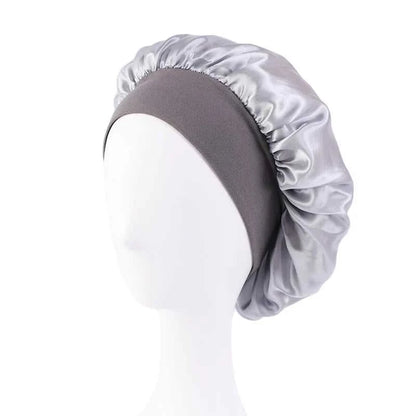 Women's Satin Solid Bonnets Wide-brimmed Night Sleeping Bathing Hat Unisex Head Wrap Elastic Band Cap Hair Care Bonnet Éditions Traditions & Modernité Inc. 185982499;20260611;1781193899An1Ce