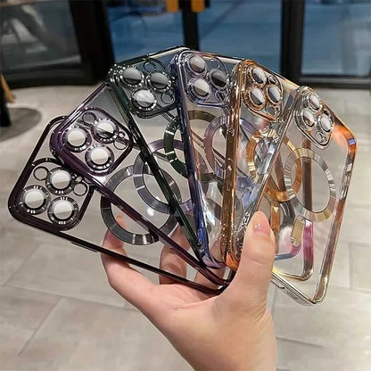 Luxury Magnetic Plating Clear Case For Magsafe Wireless Charging iPhone 11 12 13 14 15 16 17 Pro Max Air Plus Shockproof Cover Éditions Traditions & Modernité Inc. 185982093;20260611;1781193862Pq16Y