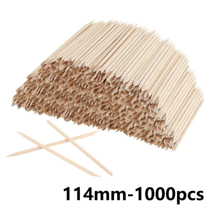 100/50pcs Nail Art Pusher Orange Wood Sticks Cuticle Pusher Remover Rhinestones Dotting Removal Manicure Pedicure Care Tools
