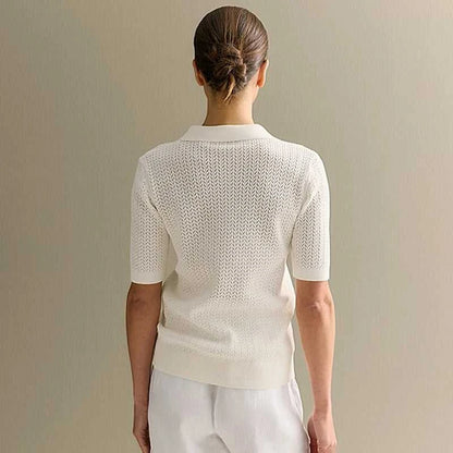 Tornova Short Sleeve Knitted T shirt Woman Summer Casual Loose Lapel Solid Ins Hot Tops Pullover Female Sweater T shirt Outwear Éditions Traditions & Modernité Inc. 186642829;20260626;1782517882cLv6y