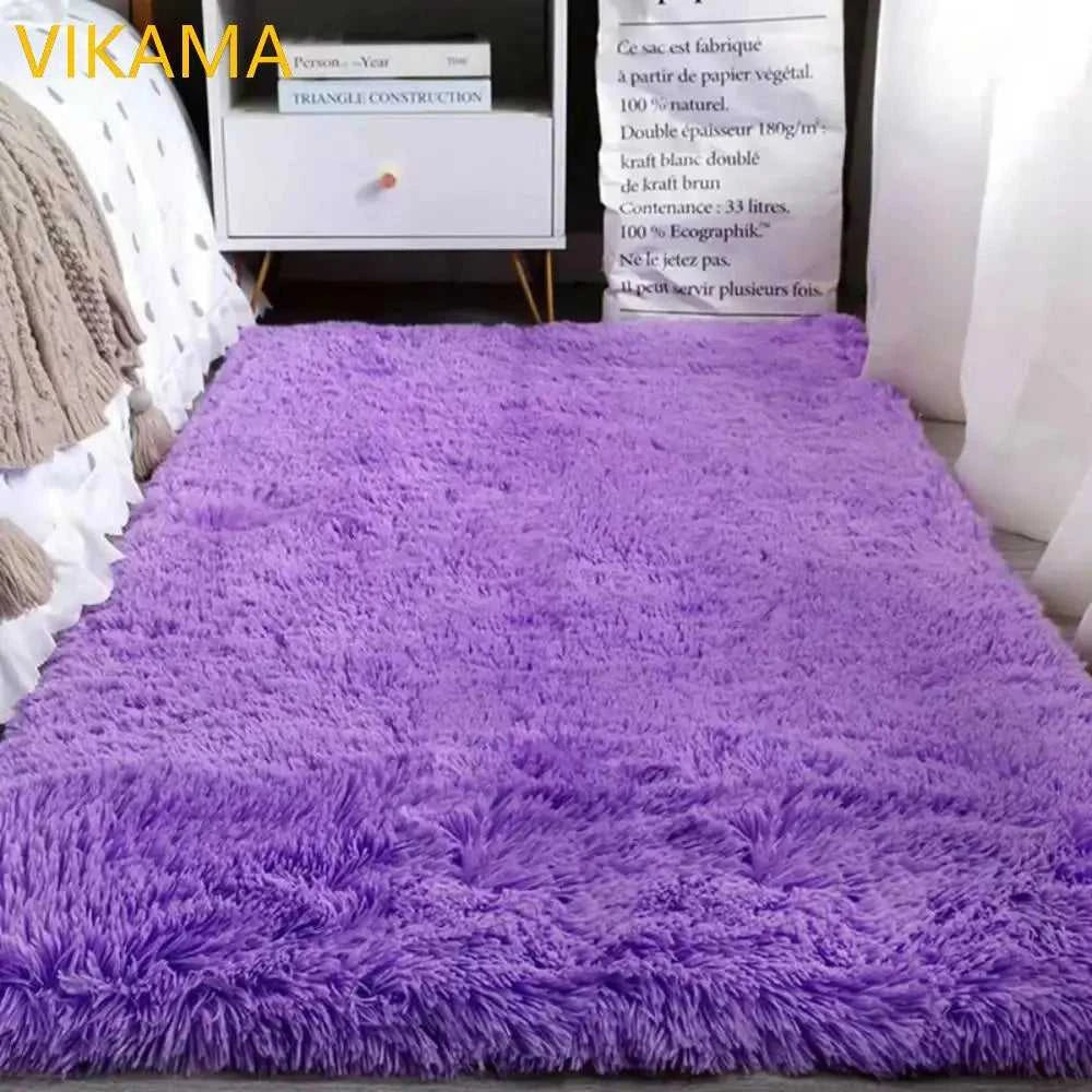 VIKAMA Simple Silk Wool Plush Carpet Bedroom Living Room Bed Blanket Solid Color High-Grade Soft Blanket Room Coffee Table Mat Éditions Traditions & Modernité Inc. 186643081;20260626;1782518268vdaCn