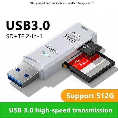 2-in-1 Multi Functional USB 3.0 Card ReaderMiniSD TFMemoryCardReaderUSBFlashDrive CardreaderAdapter For PCLaptops Accessories Éditions Traditions & Modernité Inc. 185980795;20260611;1781193688p9dYG