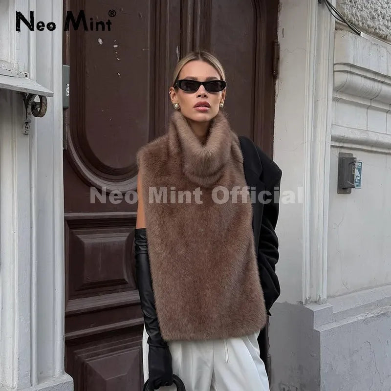 Faux Fur Crop Vest