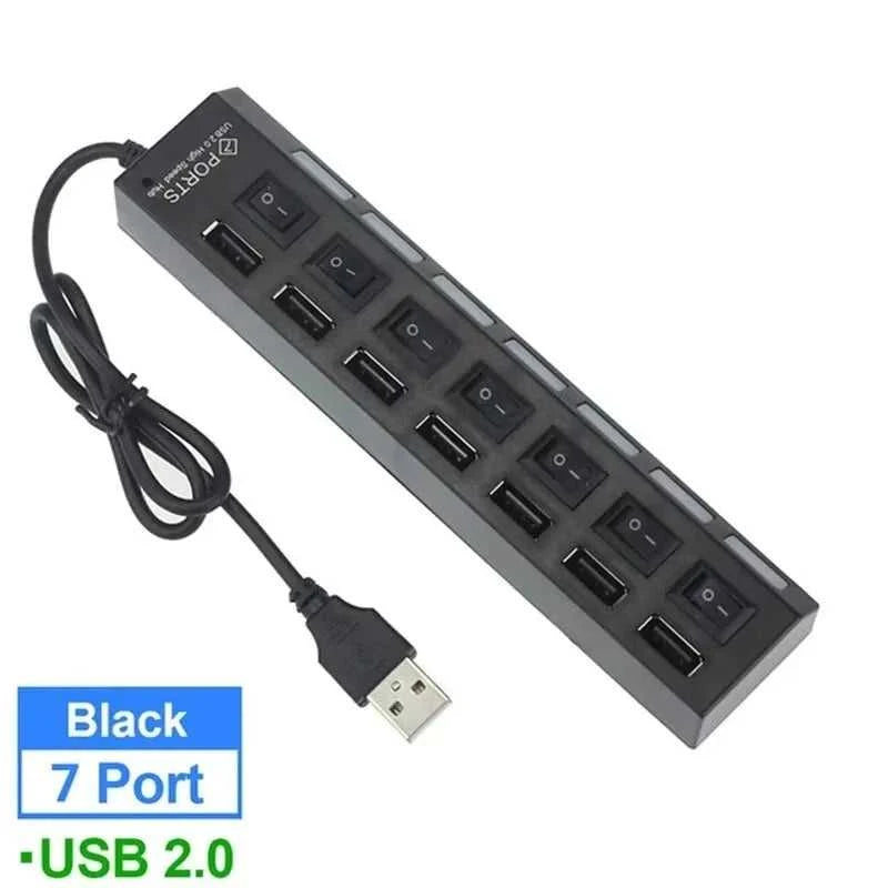 Switch Extension Hub 7-port USB2.0 Hub Computer USB Extension Hub One Drag Seven USB2.0 Splitter PC Laptop Desktop Éditions Traditions & Modernité Inc. 186225152;20260617;1781705670Rm2Ed