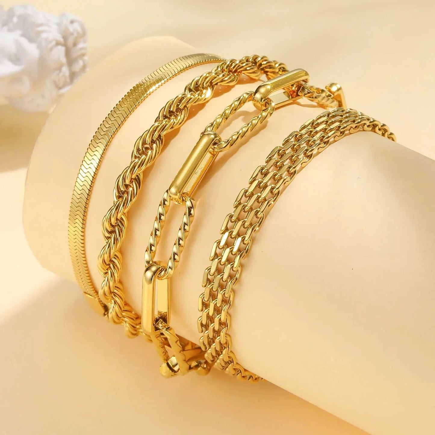 Waterproof Stainless Steel Chain Bracelets For Women , Gold Plated Fashion Stackable Link Bracelet Gifts Éditions Traditions & Modernité Inc. 186728019;20260628;1782690788FoP8H