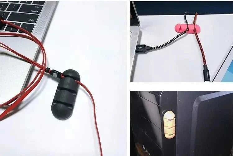 VIKEFON Cable Cord Wire Organizer Silicone USB Cable Winder Management Clips Self Adhesive for Mouse Keyboard Headset For iPhone Éditions Traditions & Modernité Inc. 185982368;20260611;1781193878w01FU