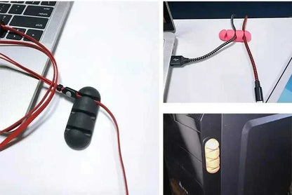 VIKEFON Cable Cord Wire Organizer Silicone USB Cable Winder Management Clips Self Adhesive for Mouse Keyboard Headset For iPhone Éditions Traditions & Modernité Inc. 185982368;20260611;1781193878w01FU