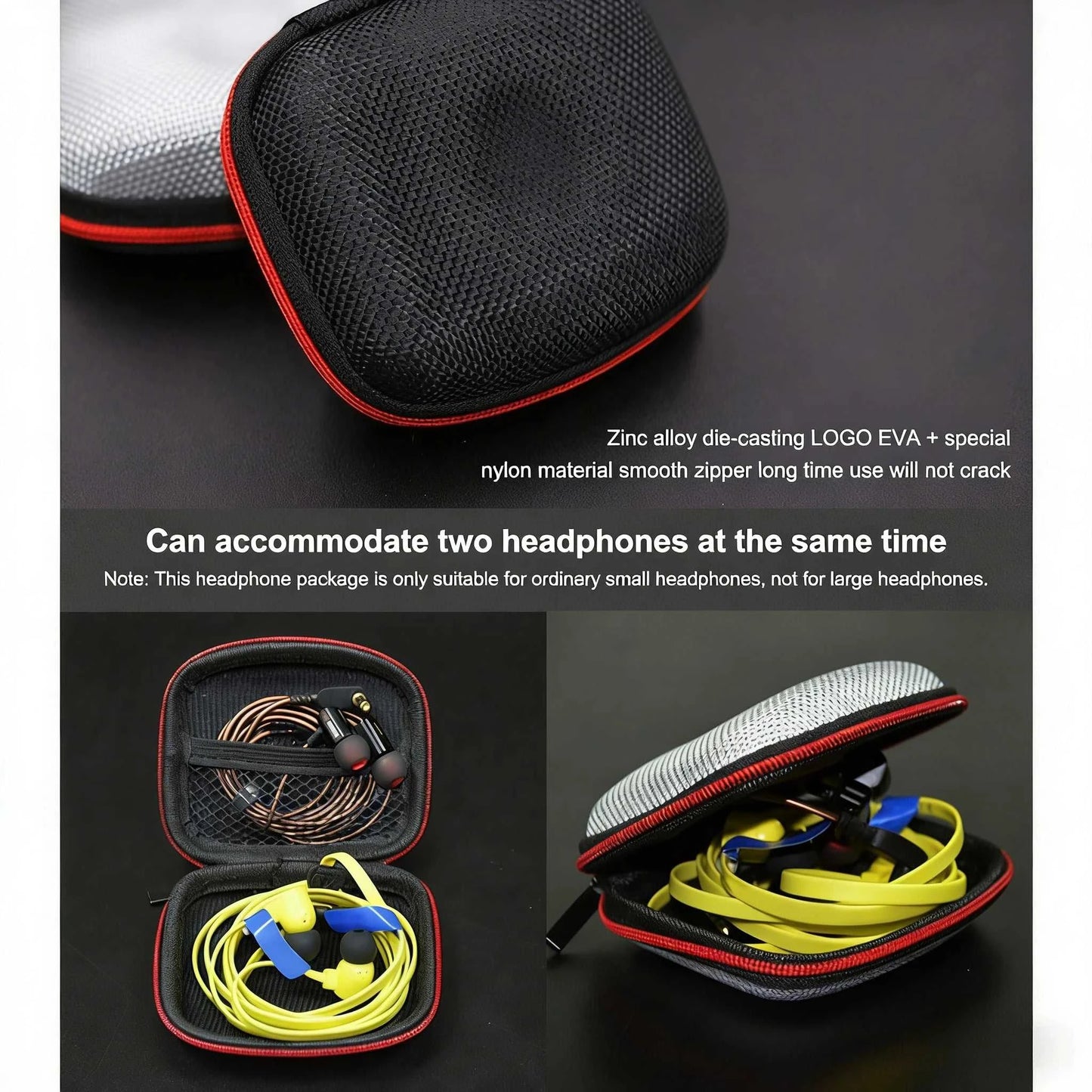 Earphone Storage Bag Square Headset Box Indoor Outdoor Travelling Earphones Storaging Case Accessories with Zipper