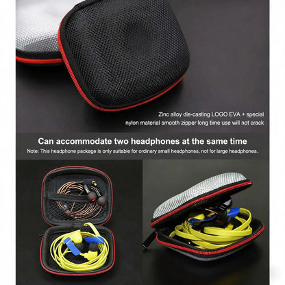 Earphone Storage Bag Square Headset Box Indoor Outdoor Travelling Earphones Storaging Case Accessories with Zipper