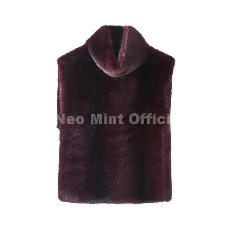 Neo Mint 2025 Brand Fashion Faux Fur Sable Vest Crop Top Autumn Winter Turtleneck Eco Mink Fur Tank Tops Sleeveless Jacket Coat Éditions Traditions & Modernité Inc. 186642768;20260626;17825177552xNuE