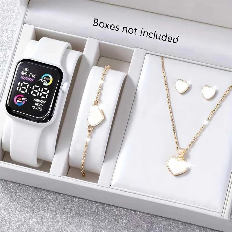 6-piece set of fashion electronic watch necklace earrings ring set for teenagers boys and girls, the best choice for frien Éditions Traditions & Modernité Inc. 186727646;20260628;17826903834xF01