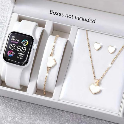6-piece set of fashion electronic watch necklace earrings ring set for teenagers boys and girls, the best choice for frien Éditions Traditions & Modernité Inc. 186727646;20260628;17826903834xF01